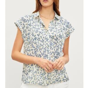 Velvet Graham & Spencer NWT $145 Paulette Button Front Floral Blouse Size Large